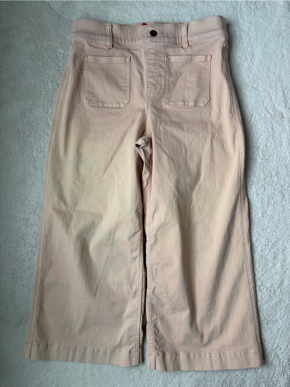 SPANX Peach-Tone Stretch Waist Cropped Pants Women Size Large